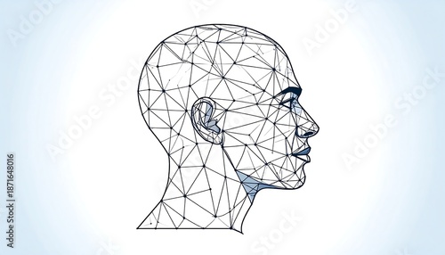 Profile view of a polygonal head