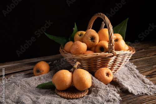 Canvastavla Fresh Loquat Summer Fruit Creative Composition