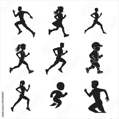 Workout Jogging Person Silhouette Fitness Theme