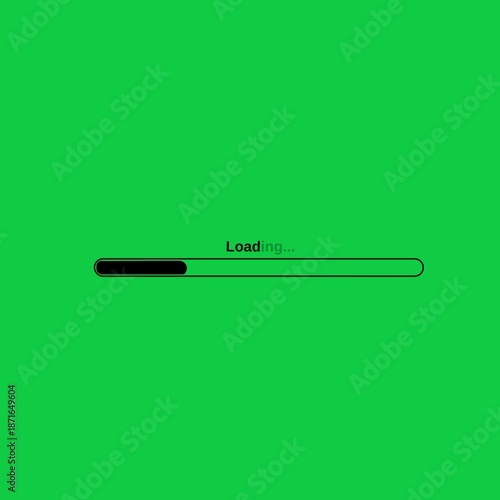 Animated loading text with progress bar. Modern loading screen animation for video editing, transitions, streaming, UI concepts, and creative projects.