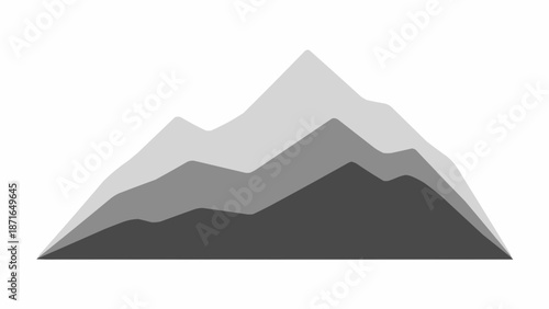 Abstract mountain range graphic in shades of grey.