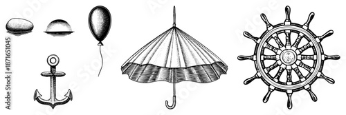 Nautical & Vintage Maritime Symbols Collection