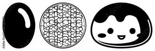 Three Stylized Coffee Bean in Minimalist Vector Design