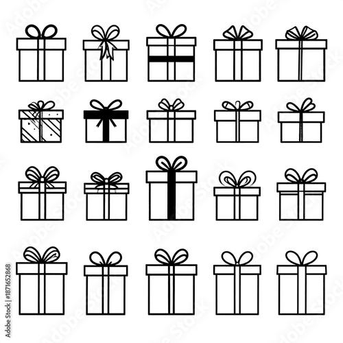 Simple gift box icons