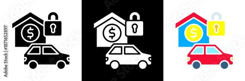 Fixed Asset Icon Set Glyph vector Illustration 