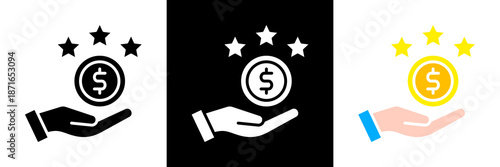 Value Icon Set Glyph vector Illustration 