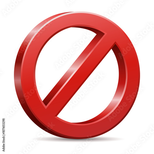 Universal Prohibition Sign Vector for Warning Restriction and Safety