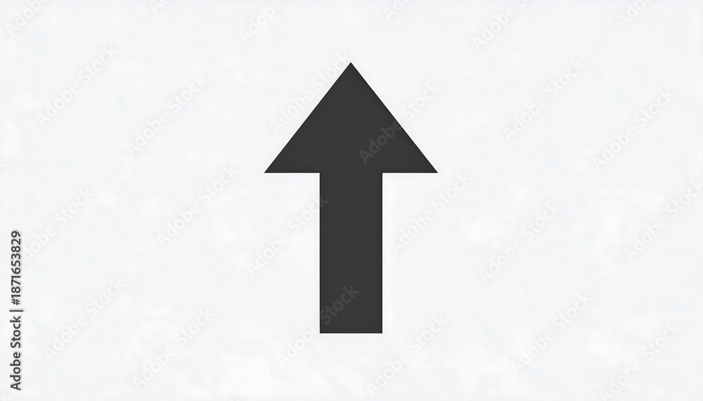 Fototapeta premium Simple upward pointing arrow on textured background
