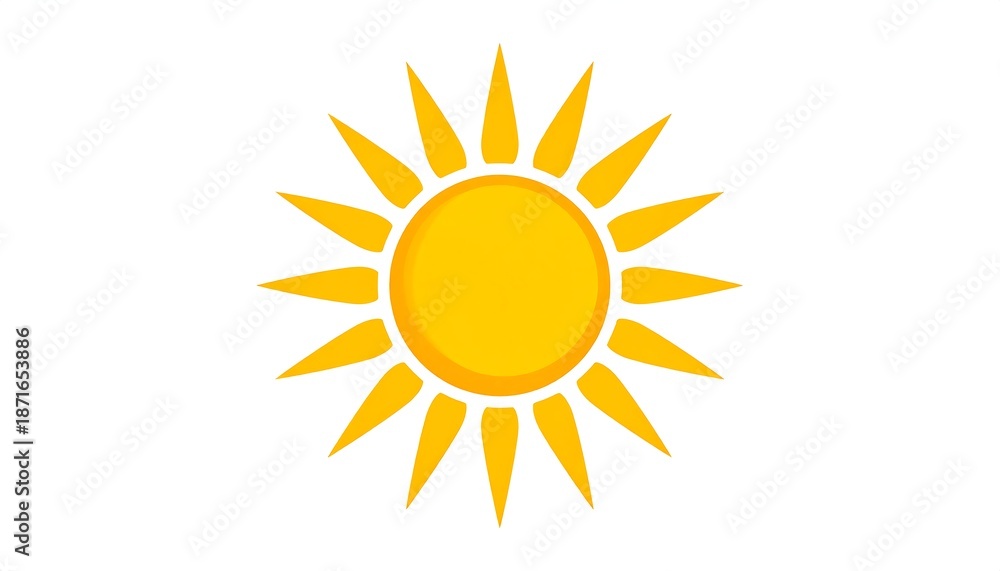 Fototapeta premium Simple yellow sun graphic