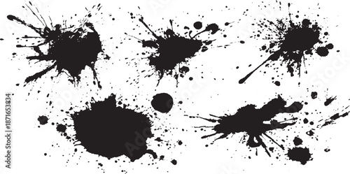 Black ink brush strokes vector set Big collection of black paint, ink brush strokes, brushes, lines, grungy. Dirty artistic design elements, boxes, frames. Vector illustration.
 