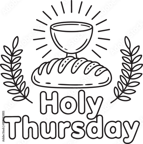 Holy Thursday Symbol With Bread And Chalice