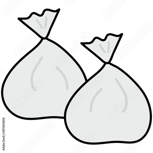 白いゴミ袋のイラスト