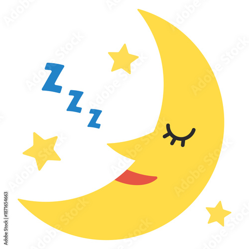 眠る三日月のイラスト