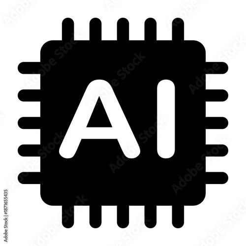 AIのアイコン、半導体チップのアイコン