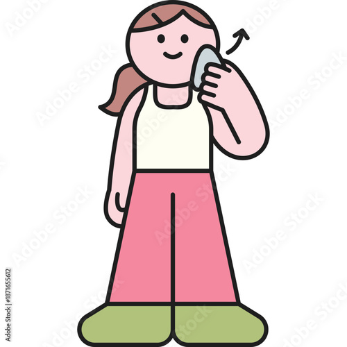 Woman wiping face with cotton pad