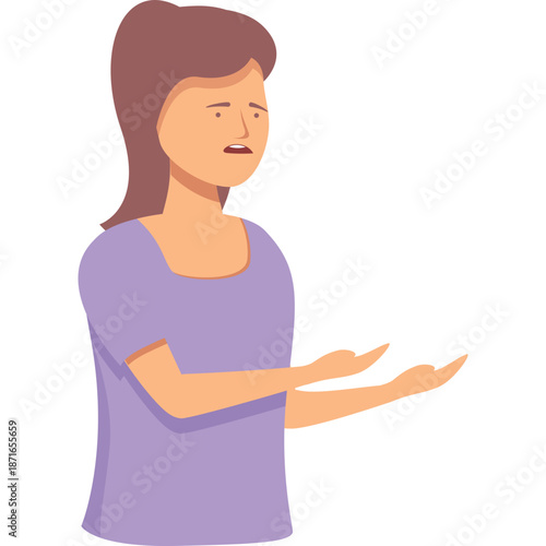 Woman with confused or distressed expression