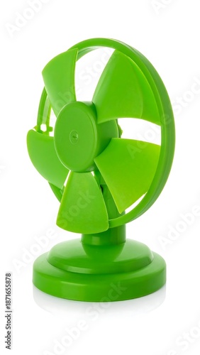 Small green fan on white background