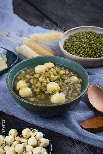 Iced Mung Bean Sweet Soup Refreshing Summer Drink