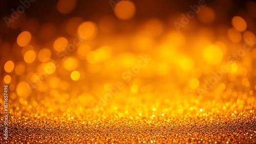 Golden glitter scattered horizontally, radiating warmth and festive energy.
