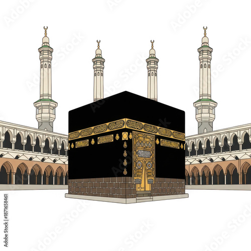 The holy kaaba in mecca isolated on transparent background