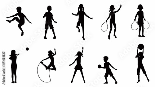 Children engaging in various sports activities