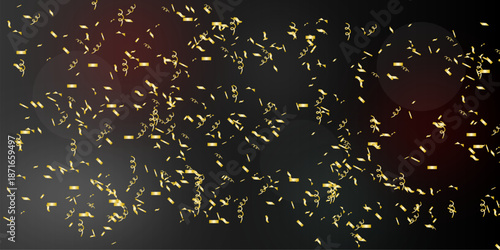 Vibrant Golden Confetti Background with Festive Swirls for Carnival and Party Celebrations