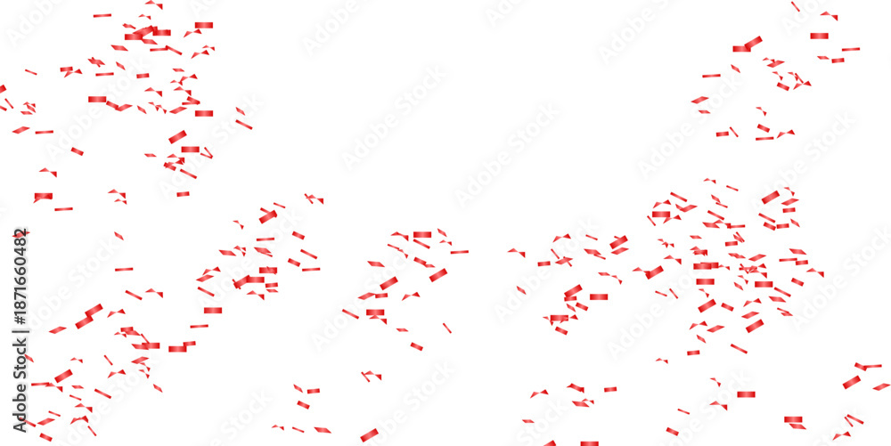 Obraz premium Abundant Red Confetti Bits Sprinkled and Falling on a Luminous White Surface for Festive Design Compositions