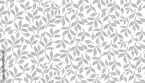 Tea Leaves Seamless Pattern Organic Botanical Background
