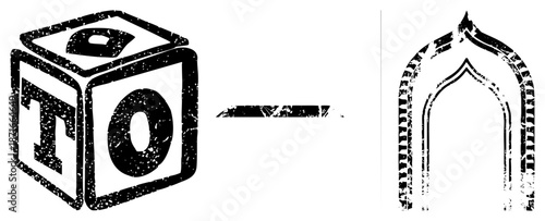 Vintage Typewriter Cube Transforms Into Gothic Archway Design