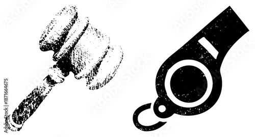 Gavel and Whistle Symbols of and Control