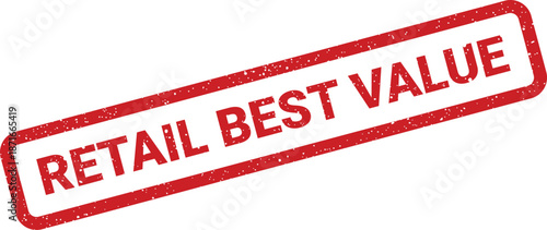 Vintage style rubber stamp conveying a retail best value message for promotions and offers