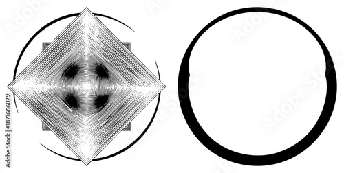 Geometric Mandala with Radiating and Circular Frame