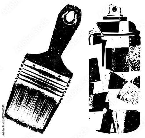 Brush and Spray Can Art Tools for Street and Studio Painting