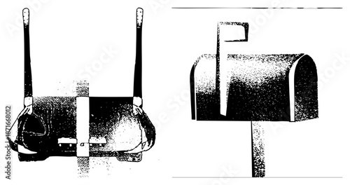 Wireless Router and Mailbox Side by Side Digital