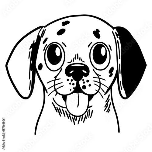 Puppy with it's tongue out illustration 