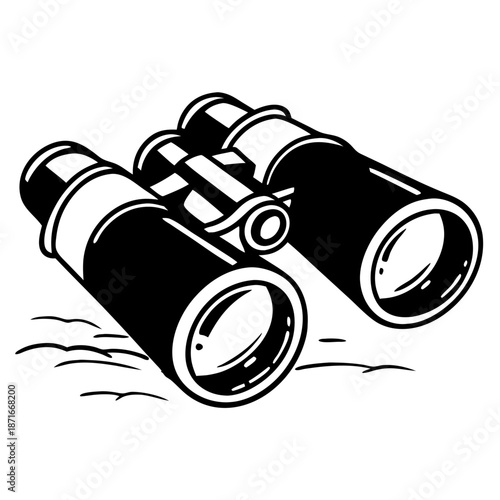 binoculars on white background