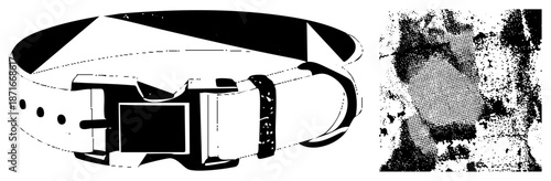 Geometric Belt with Dotted Strap and Rectangular Buckle Design