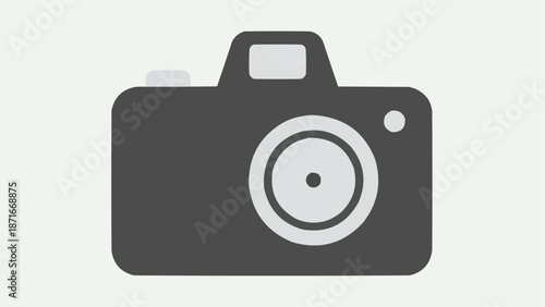 Vintage Camera Icon Simple Flat Design.
