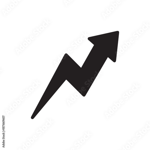 Zig-Zag up arrow vector icon. filled flat sign for mobile concept and web design. Arrow upward glyph icon. Symbol, logo illustration. Pixel perfect vector graphics