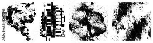 Abstract Geometric Forms in Halftone Vector Art