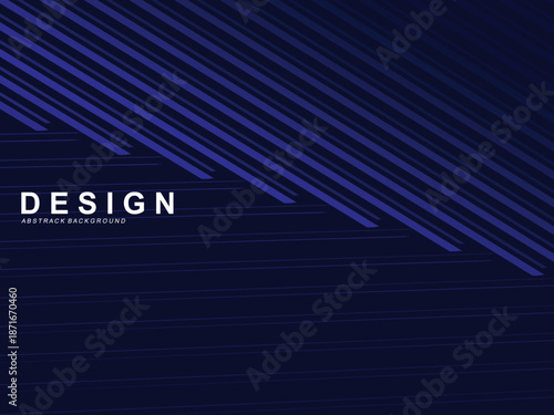 Premium background design with diagonal dark blue stripes pattern. Vector horizontal template for digital lux business banner, contemporary formal invitation, luxury voucher, prestigious gift certific