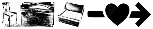 Minimalist Furniture with Heart and Arrow Symbols