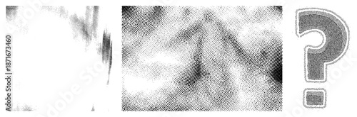 Abstract Halftone with Question Mark Glyph