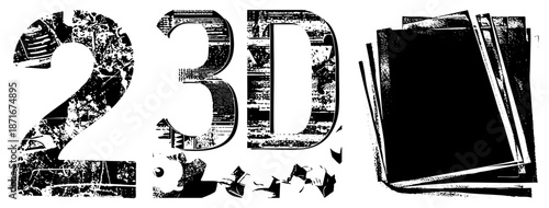 Bold 2D and 3D Text Typography with Halftone Texture and Book Stack