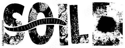 Bold Grunge "SOLD" Text with Distressed Texture and Splatter Effects