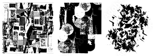 Abstract Geometric in Halftone Dot Matrix Design