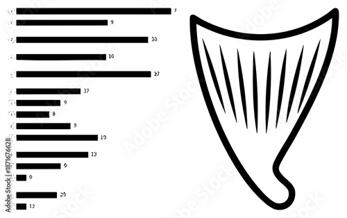 Fish Tail Fin Vector Illustration with Striped Design