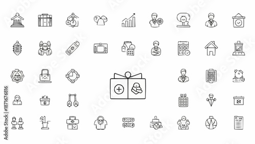 Collection of Business Icons and Symbols.