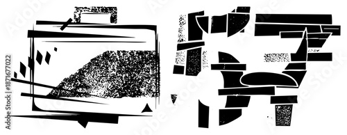 Abstract Geometric Shapes with Halftone Texture and Dynamic