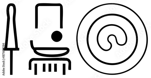 Ancient Egyptian Hieroglyphic Symbols Set for Design